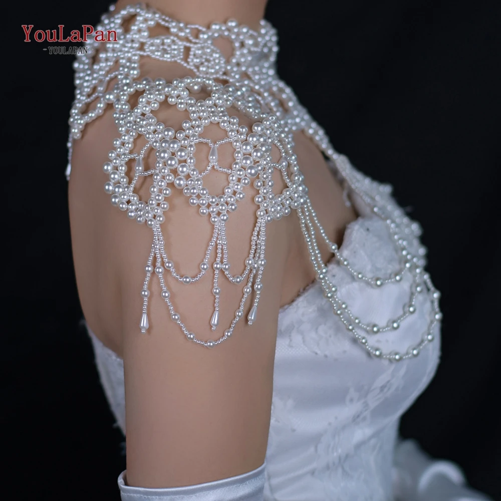 YouLaPan G09 collana di lusso perle perline scialle da sposa Bolero nappe Vintage Capele per la sposa DIY Wedding Cock Tail Party