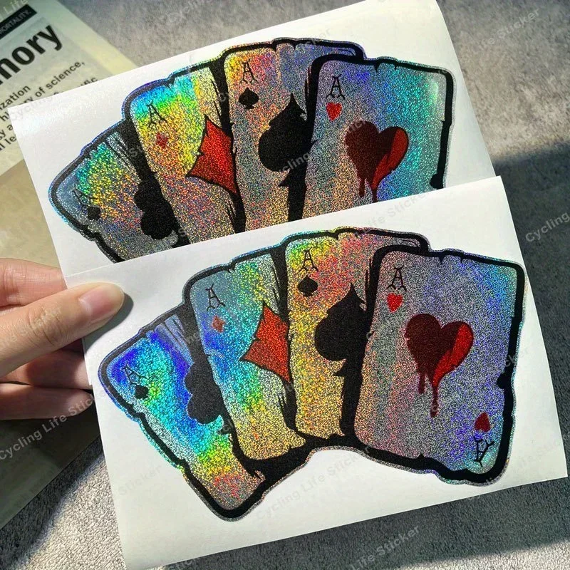 قطعة واحدة من ملصقات Ace Poker المجسمة، لافتة للنظر ونابضة بالحياة، مثالية لأجهزة الكمبيوتر المحمولة وزجاجات المياه وألواح التزلج والمزيد #5