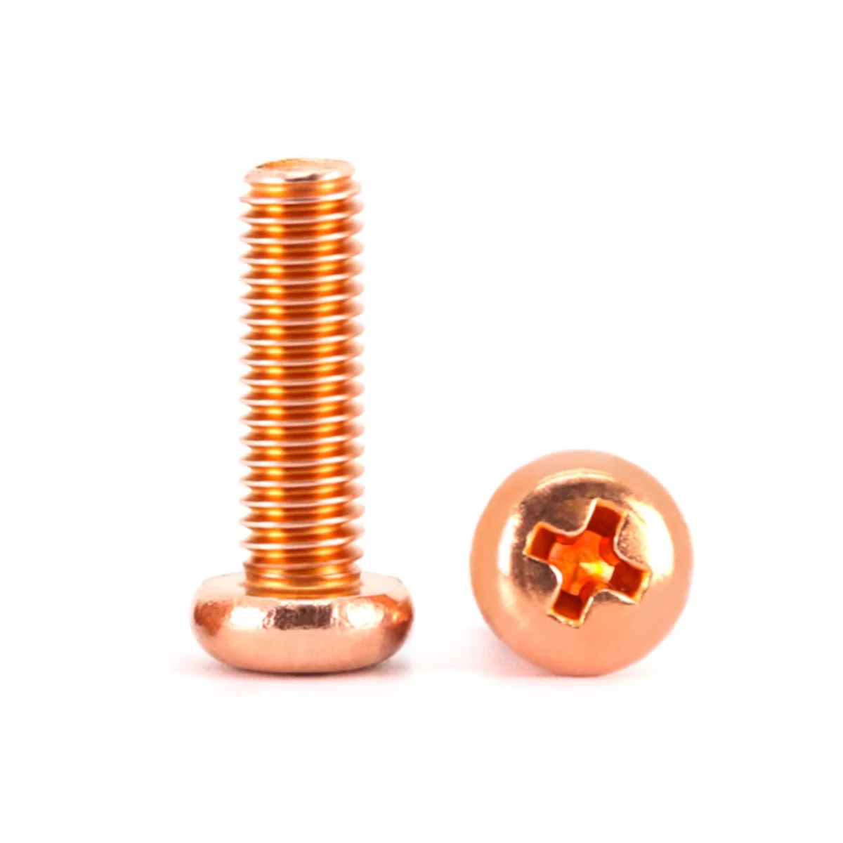 Red Copper Half Round Head Cross Groove Bolt/Pan Head Bolt Machine Tooth Screw M3M4M5M6