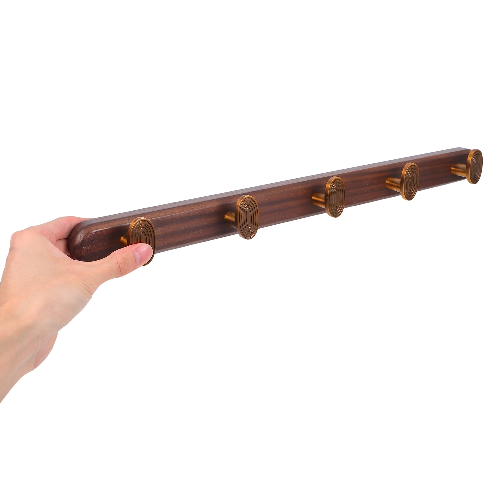 

5 Hook Wall Mounted Coat Rack Zinc Alloy Wood Vintage Metal Heavy Duty Coat Hooks Hat Scarf Towels Organizer Wood Hook