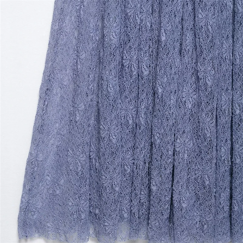 KEYANKETIAN2025 letnia nowa damska przezroczysta koronkowa spódnica MIDI wakacyjny wiatr w pasie szczupła miękka linia spódnica do kostek