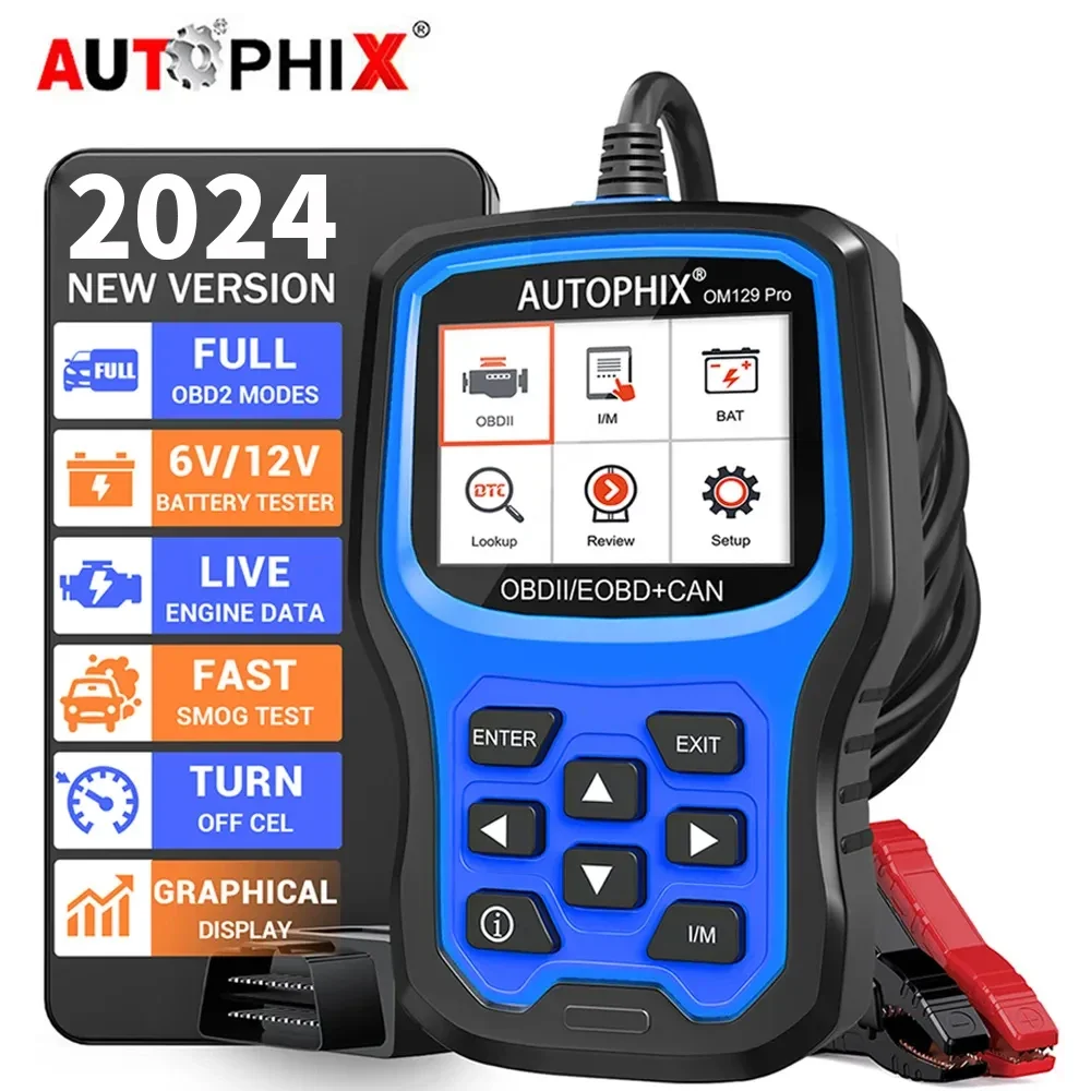 2024 AUTOPHIX OM129 OBD2 Scanner Car Code Reader Engine Diagnostic Battery Test On-Board Monitoring Obd 2 Car Diagnostic Tool