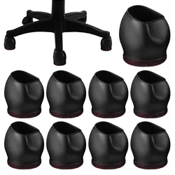 10 Uds cubierta de ruedas alfombra tazas de silla para armario rodante tapón de rueda protectores de Tpe cubre tapones de pierna de oficina escritorio