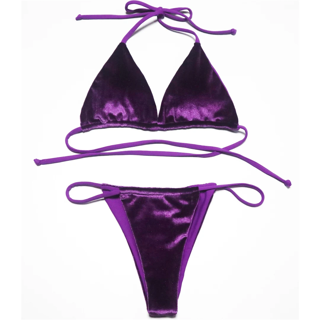 17 Farben, Neckholder, hoher Beinausschnitt, gepolstert, zweiteiliger Bikini, Damen-Bikini, Badeanzug, Damen-Badebekleidung, Bather, Schwimmbekleidung V5974 – Detail 21