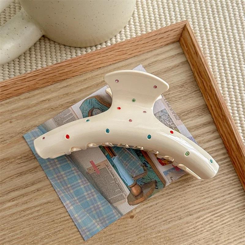 إكسسوارات شعر بمشبك ماسي بلون كريمي للنساء #6