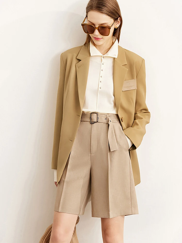 AMII Minimalism Office Lady Women Jacket Coat 2022 Autumn Notched Blazer Casual Ankle-length Pants Female Clothing 12230289