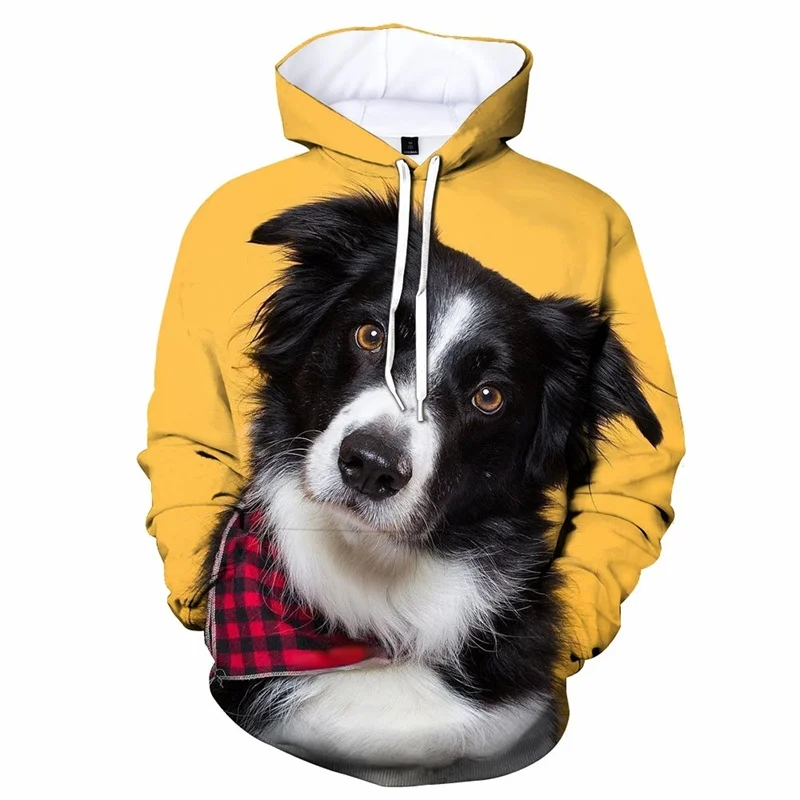 Border Collie Graphics Hoodie Animal Dog 3d Printed Hot Sale Sweatshirt Pullover Spring Autumn Hoodies Children Men Clothing