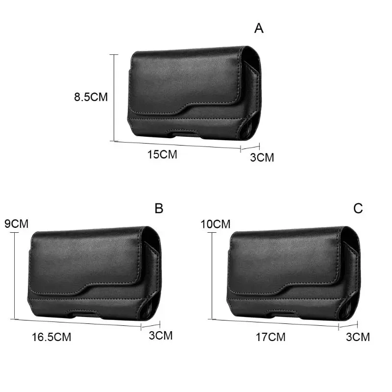 Cinto couro horizontal para estojo coldre bolsa suporte telefone para homens trave