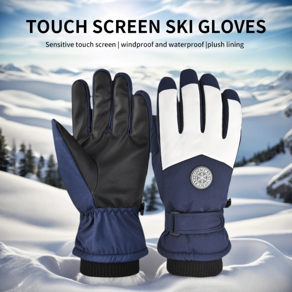 

Водонепроницаемые лыжные перчатки на флисовой подкладке, сенсорные и противоскользящие, унисекс, теплые велосипедные перчатки для улицы, разноцветные мотоциклетные перчатки
