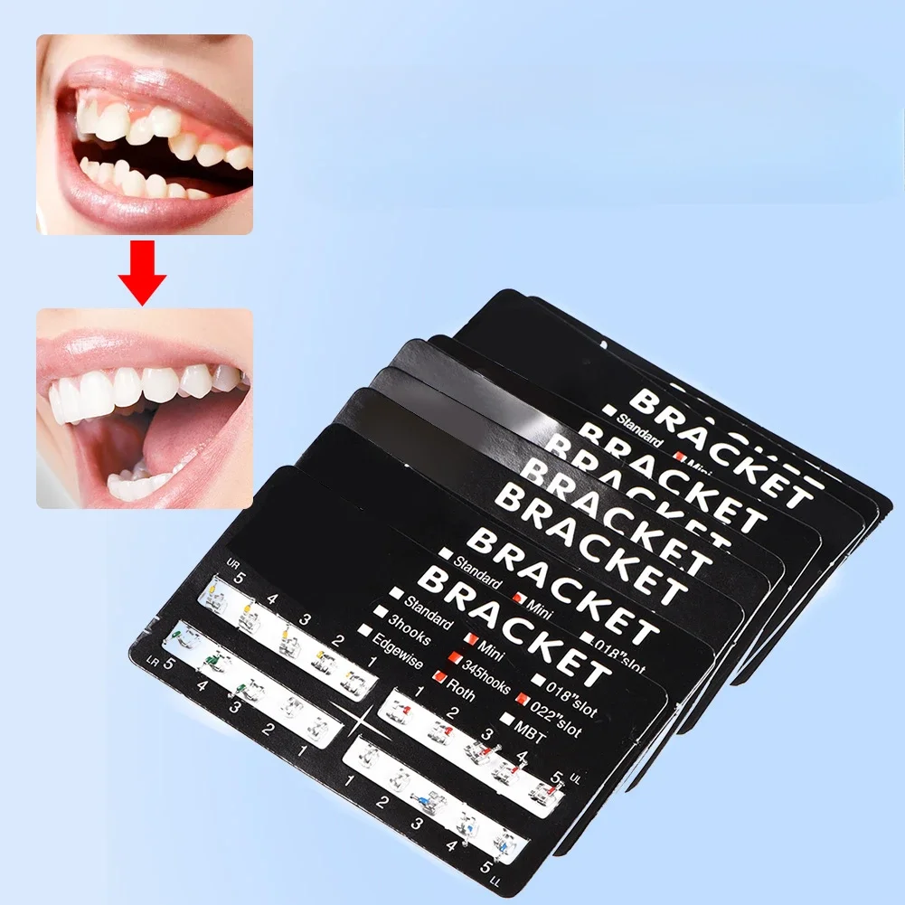 

10 Packs Colorful Mini Metal Dental Teeth Orthodontics Brackets Braces Tooth Tool Roth 022 Hooks 3-4-5 Stable Bonding Durable