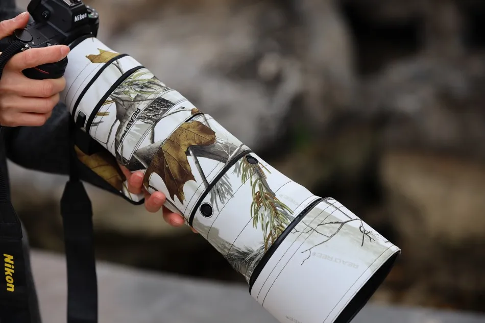 ROLANPRO Objektivmantel für Nikon Z 180–600 mm F/5,6–6,3 VR, wasserdichte Schutzhülle, Tarnung, Regenschutz, Z180–600 Pistolenhülse – Detail 19