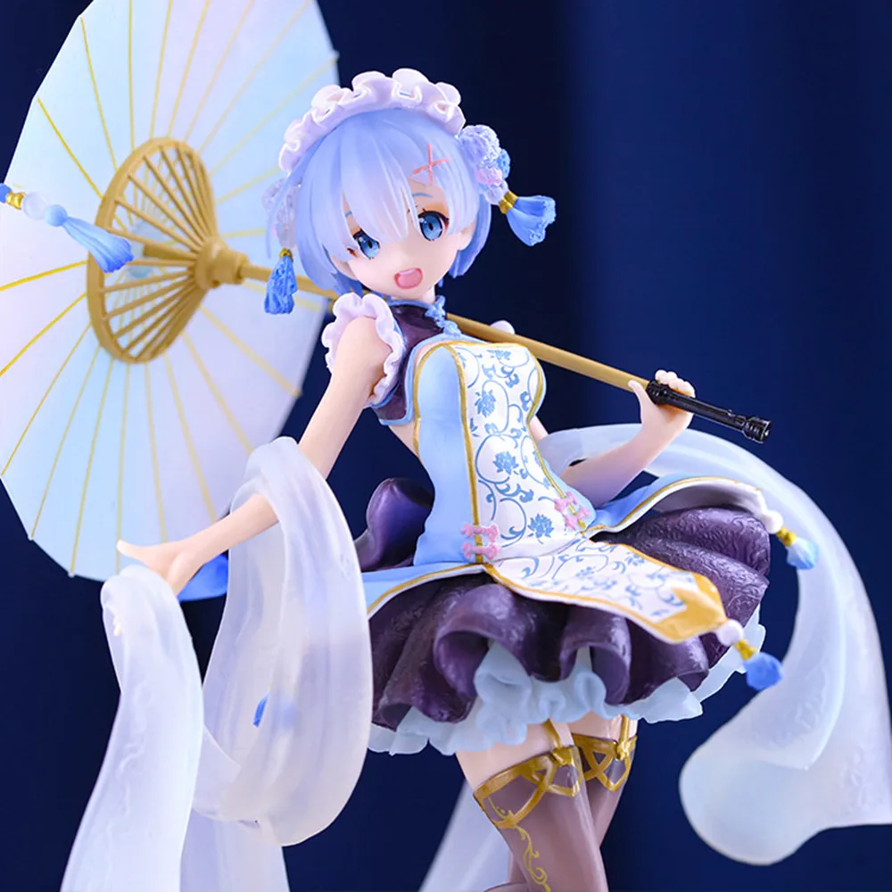 Rem Qi Lolita Qilolita Figurka kota - PVC Akcja Anime Model Zabawka dla kolekcjonerów Prezent Życie inny świat od zera