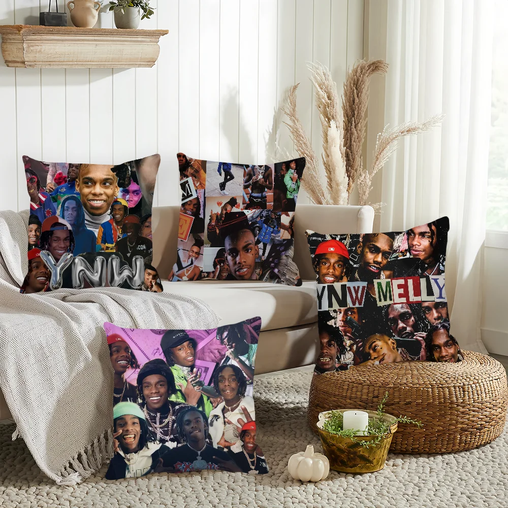 

Rapper Y-YNW M-Melly Pillow Case Home Cushion Cover Suitable For Office Sofa Car Suitable For All Seasons