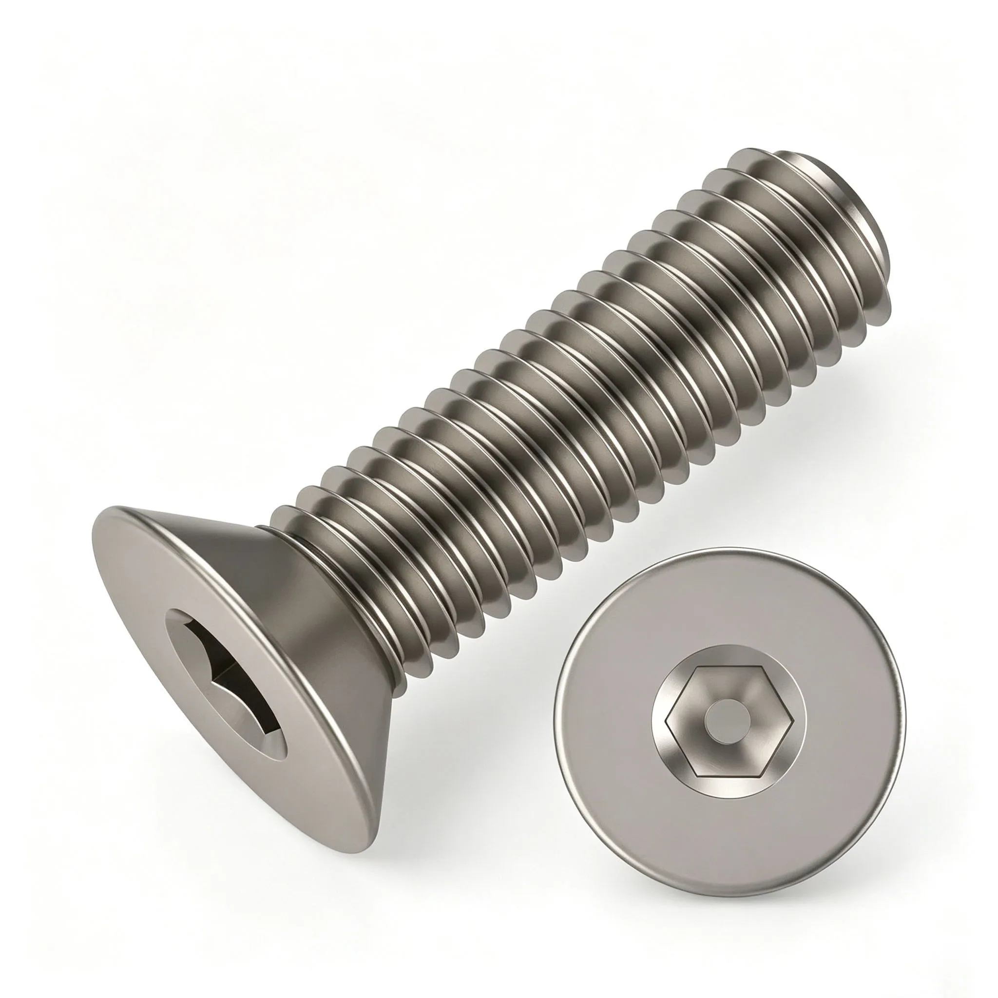 Anti‑Rust TA2 Pure Titanium Hexagon Socket Flat Head Screw M2‑M10 Light‑Weight Fastener Bolt 2/5/10 Pieces