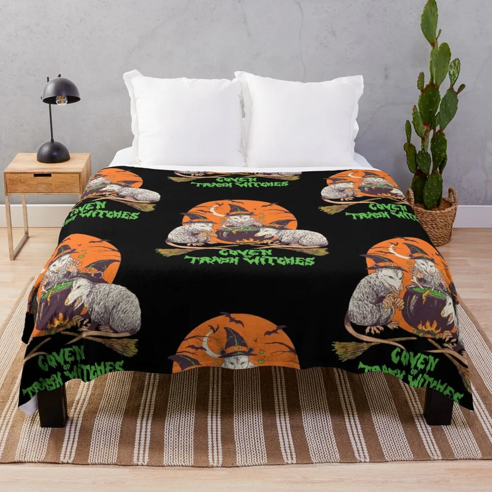 

Coven Of Trash Witches Throw Blanket Soft Plush Plaid Comforter Blankets