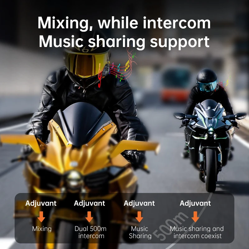 Q68-Max Motorcycle Helmet Bluetooth Intercom RGB Circular Light Moto Headset Waterproof Handsfree Call FM Radio