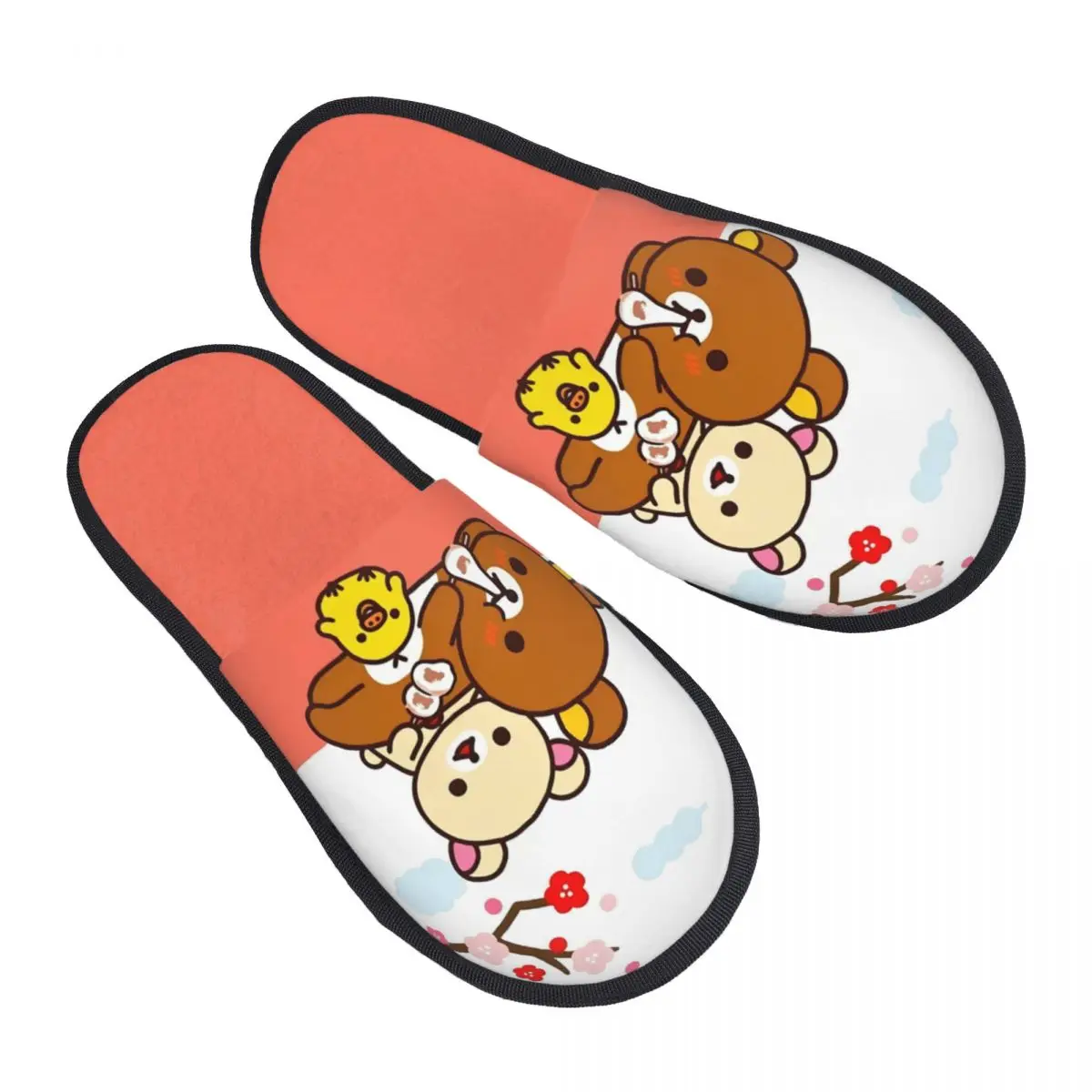 

Женские домашние тапочки Rilakkuma с мультяшным принтом на заказ, уютные теплые пушистые тапочки из пены с эффектом памяти в стиле каваи, домашняя уличная обувь