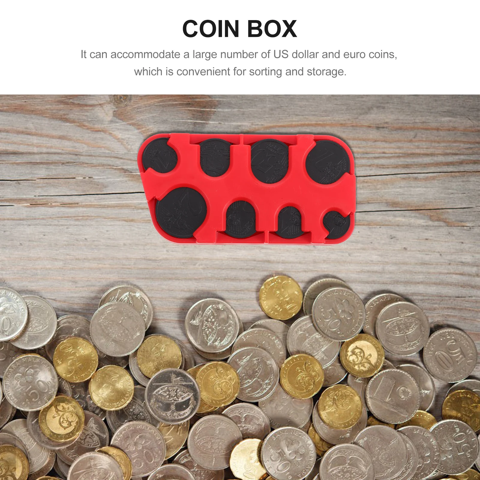 

Coin Storage Box Large Capacity PP Material Compartmentalized Design Portable Car Holder Change Organizer Money