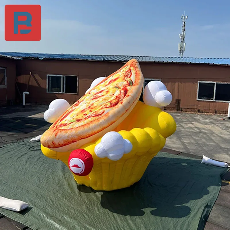 พองพิซซ่าจําลองพองรุ่นร้านอาหารตะวันตกแฮมเบอร์เกอร์ร้านอาหารฟาสต์ฟู้ดระบายน้ํารูปแบบแสงประตู
