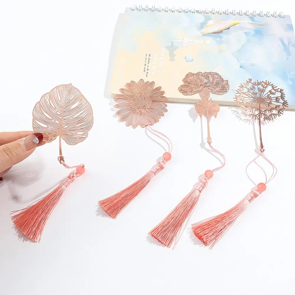 Leaf Marker Metal Leaf Bookmark Exquisite Metal Leaf Page Marker Classical Plant Vein Bookmark with Tassel Design for Teachers