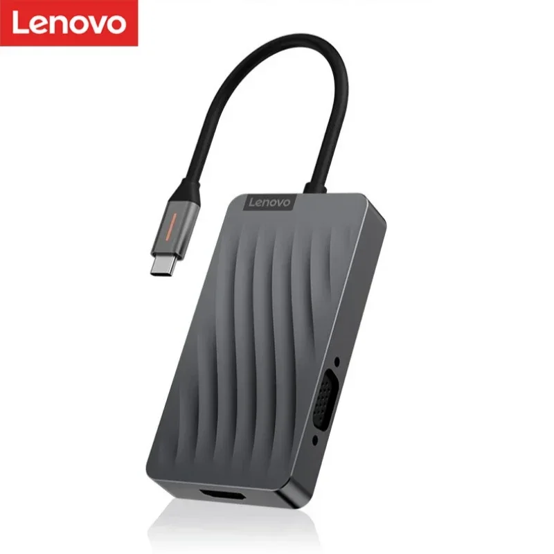 Lenovo Type-C Docking Hdmi Vga Converter Spliter 4K Projectiescherm Laptop Adapter Voor Xiaoxin Apple M1 Huawei Universal