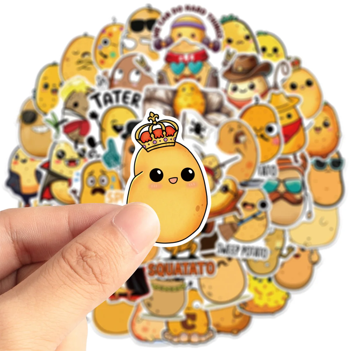 50 Uds. De pegatinas de grafiti divertidas con dibujos de patatas, decoración creativa DIY, taza de agua, caja de papelería, pegatina impermeable para ordenador portátil