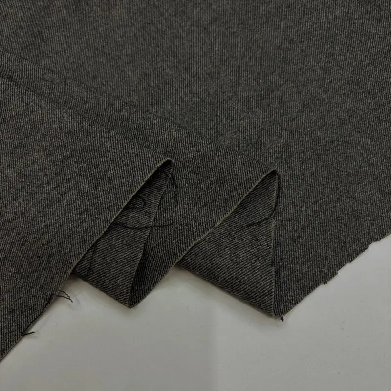 Autumn Worsted Wool Blended Fabric Yarn-Dyed Twill Texture Micro-Elastic Suit Vest Suit Skirt Fabric