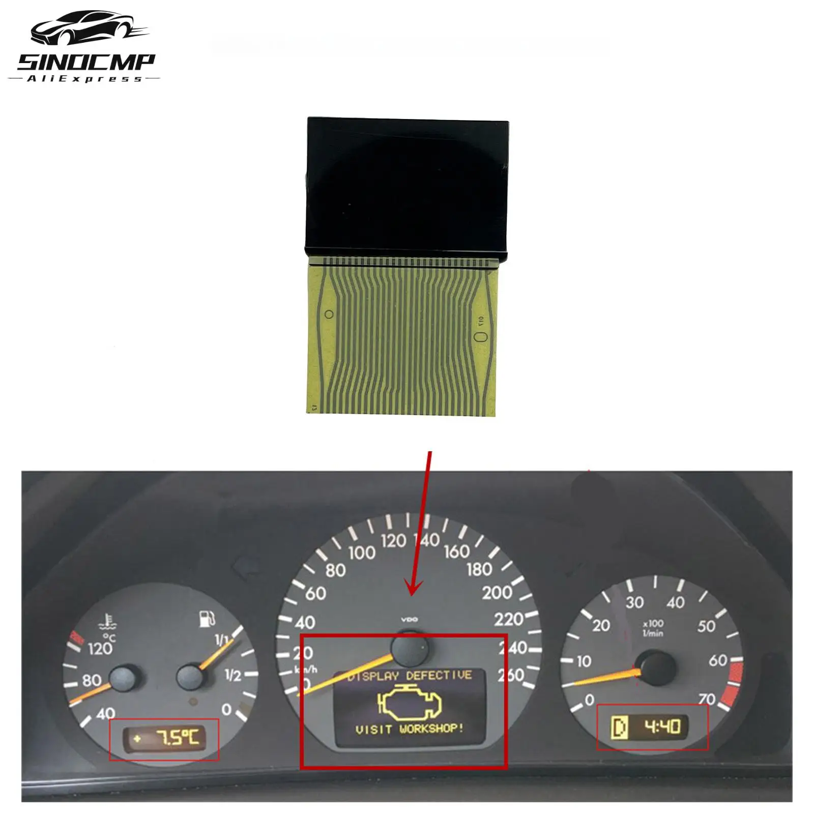 

Dashboard LCD Display Screen Pixel Repair Screen For Mercedes Benz W202 W210 W208 R170 1998-2002 Car Speedometer Accessories