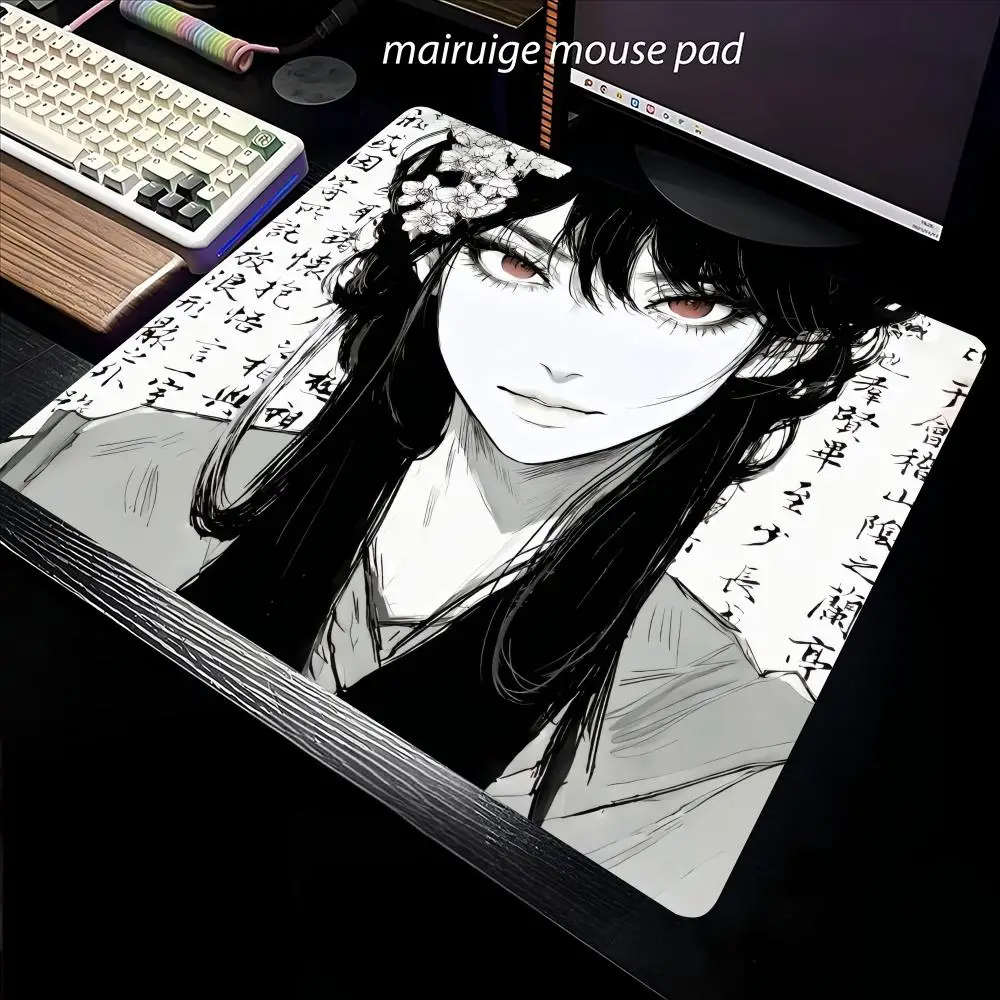 Japanese Girls Art Mouse Pad 40X45 Large Square Computer Office Game Table Mats Rubber Anti-slip Mousepads Small Decor Desk Pads