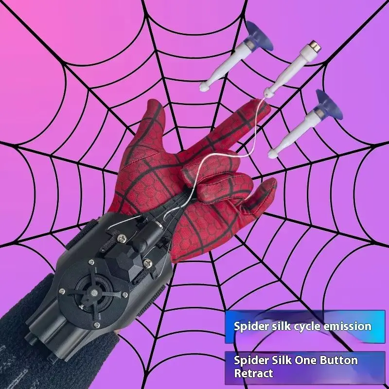 

Spider Man Launcher Toy with Automatic Thread Retraction Electric Silk Spinning And Spray Nozzle - Children's Gift Action Figure
