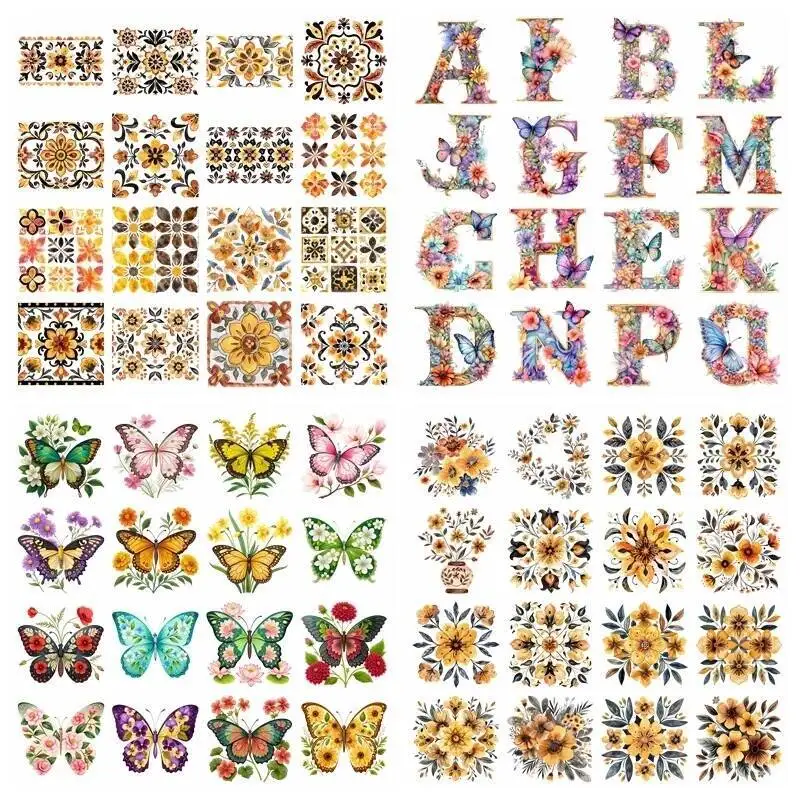Cartoon animal butterfly letters heat transfer iron on printing vinyl stickers T-shirt stickers DIY Toy doll clothing decoration