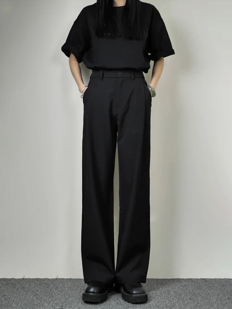 

Мужские летние повседневные брюки Bla Ice Silk прямого кроя, свободные широкие брюки, не мнущиеся, модные, в стиле кэжуал