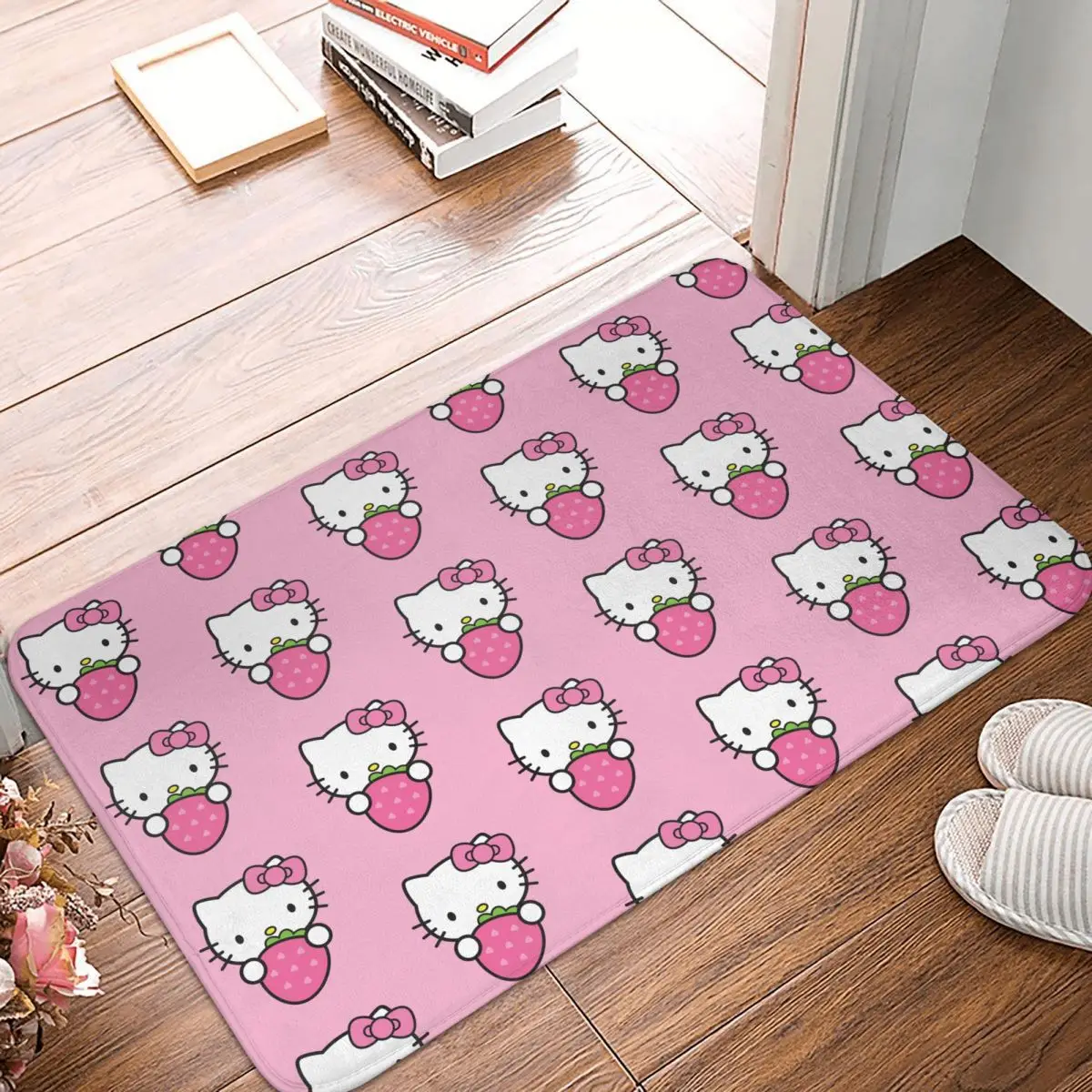 Pink Bathroom Non-Slip Carpet Hello Kitty Living Room Mat Entrance Door Doormat Floor Decoration Rug