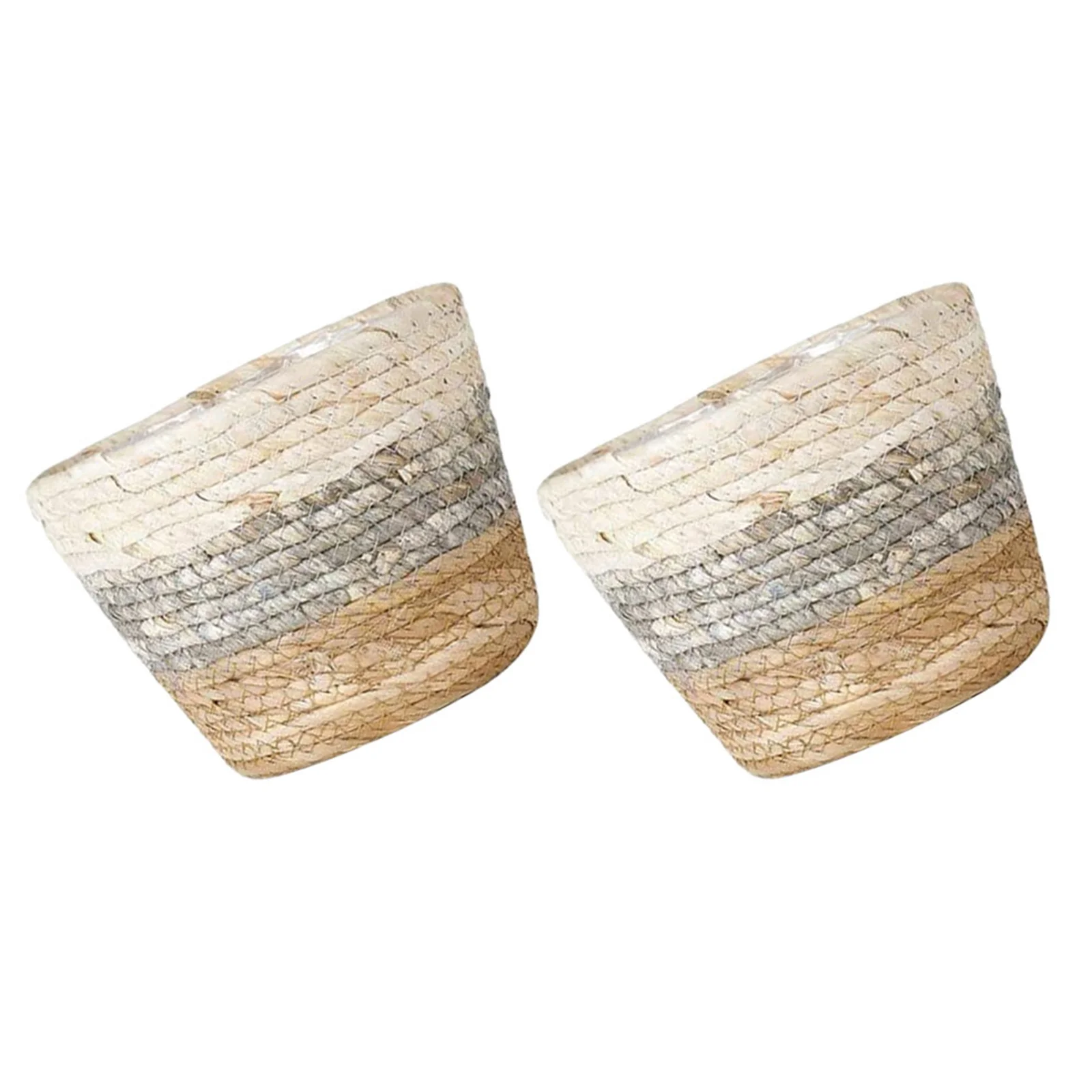 

2Pcs Decorative Woven Baskets Multi-Purpose Flower Holders Exquisite Details Natural Touch Living Room Bedroom Garden Balcony