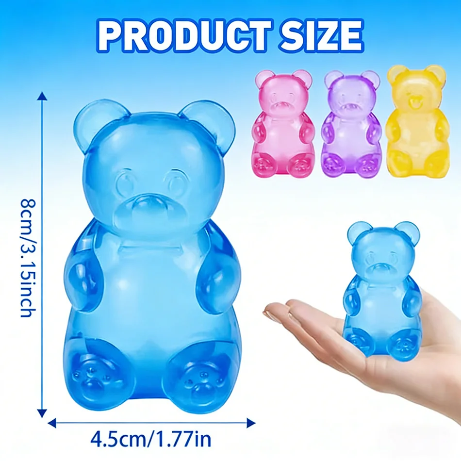 Stress Bear Squishy Ball Gummy Bear Toy Sugar Filled Squishy Stress Relief Ultra-Soft Decompression Venting Toys for Kids Gift