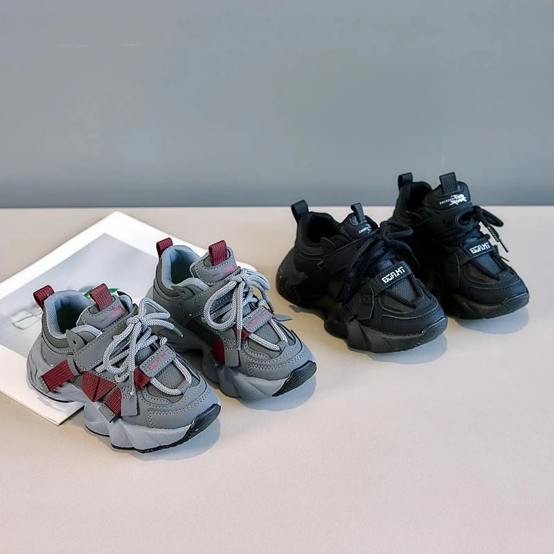 

Children Running Shoes Non-slip Handsome 2025 New Fashion Kids Sneakers Thick Soft Bottom Kids Casual Shoes Mesh Breathable
