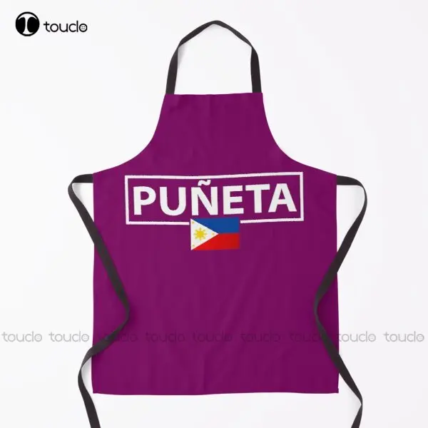 Puneta Distressed Filipino Funny Gift Design Apron Aprons For Women Men Unisex Adult Household Cleaning Apron New Custom Apron