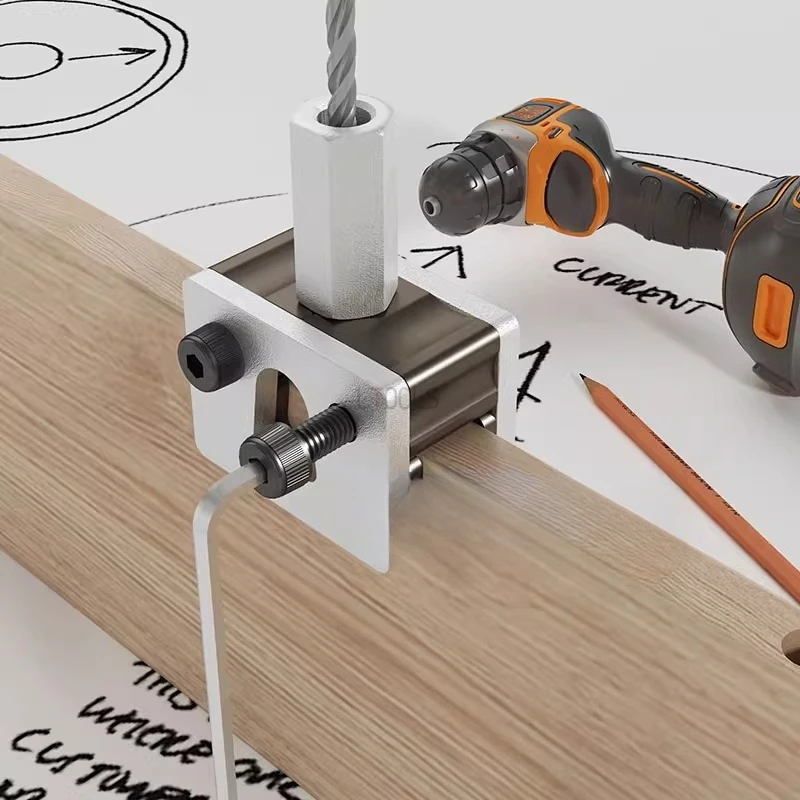 1pc carpintaria buraco reto localizador placa de madeira conexão perfuração vertical dispositivo elétrico ferramenta redonda madeira localizador fixo