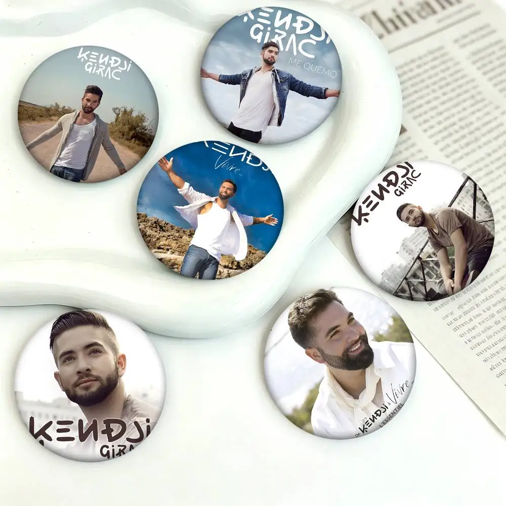 1pc French Singer K-kendji Girac Cartoon Style Badge Brooches On Backpack Decoration Round Enamel Pins For Accessorys
