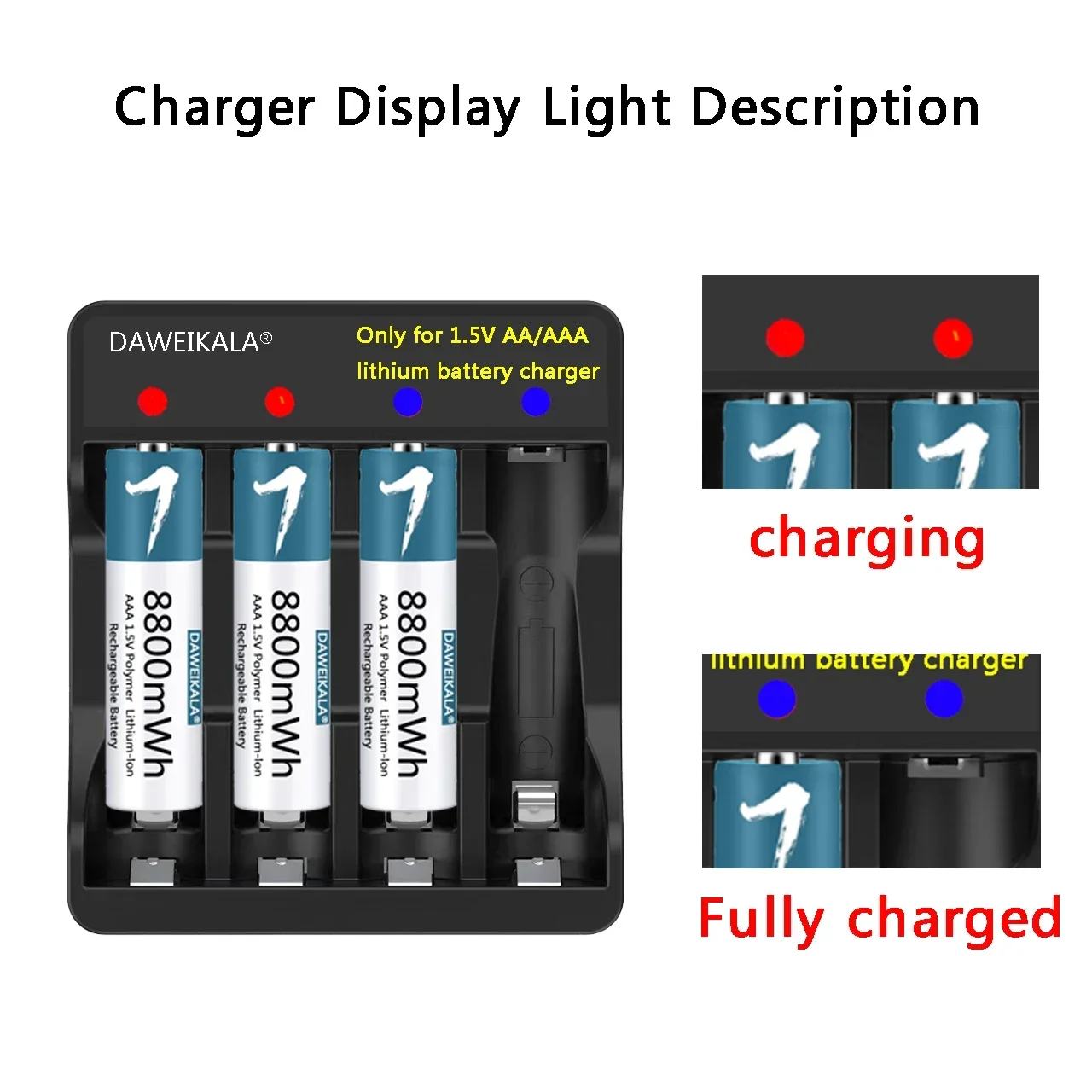 AAA Battery 1.5V Rechargeable Polymer Lithium-ion Battery AAA Battery for remote control mouse Electric toy with USB charger