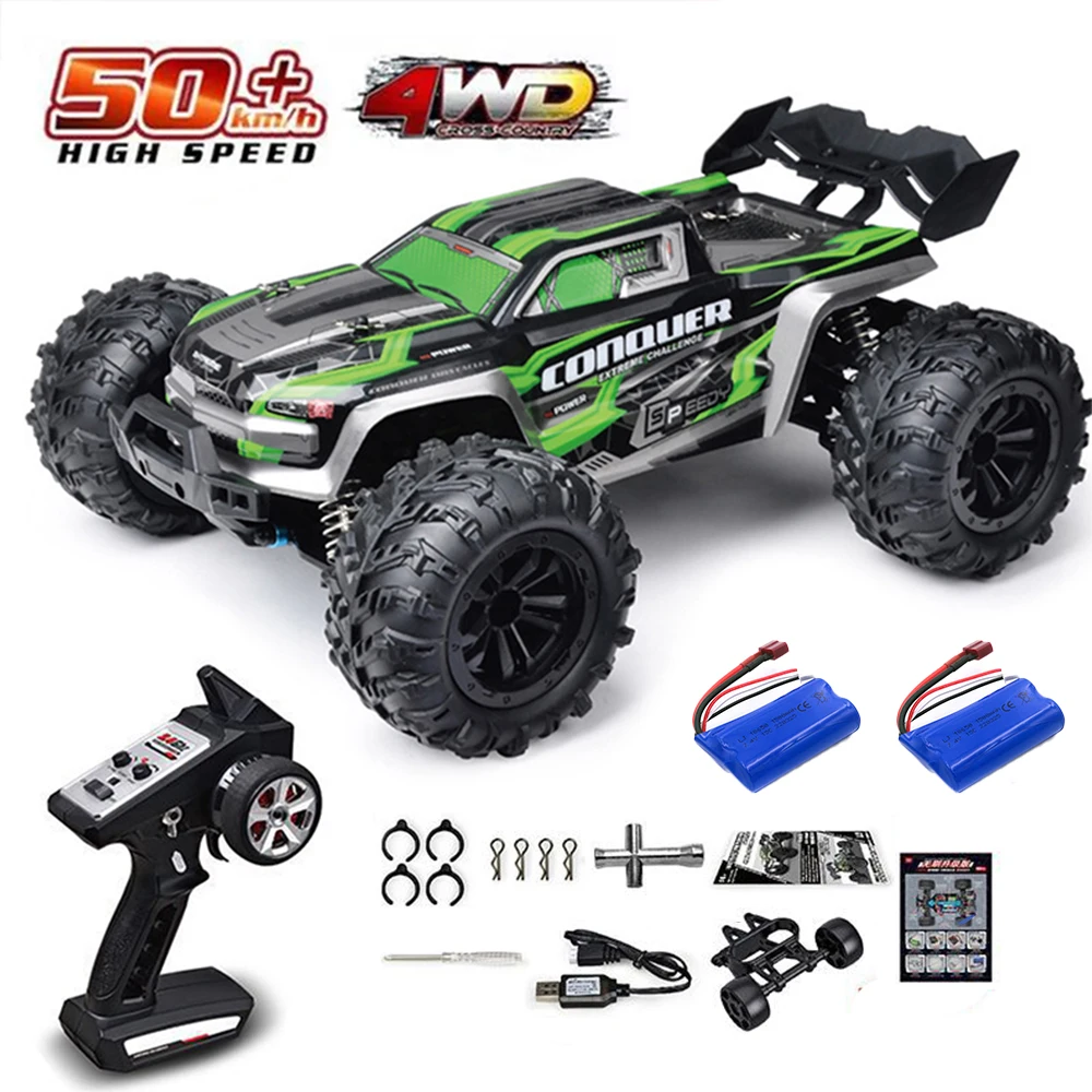 1:16 75 KM/H lub 50 KM/H 4WD RC samochód z samochody zdalnie sterowane LED Monster Truck do szybkiego dryfu dla dzieci Vs Wltoys 144001 zabawki