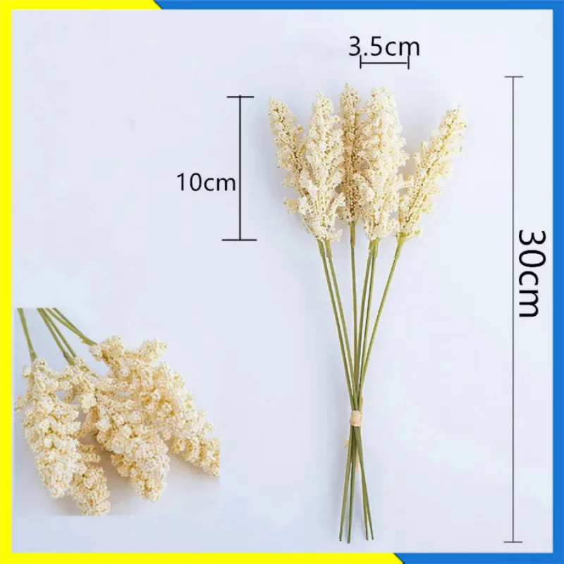 Artificial Flowers Foam Living Room Holiday Wedding Decor Lavender Ears of Wheat Grains Autumn Decorative Items for Home Party