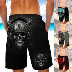 Shorts Men 3D Skull Printed Gym Quick Dry Board Shorts Casual Running Basketball Cargo Short Beachwear Swim Trunks Sports Pants