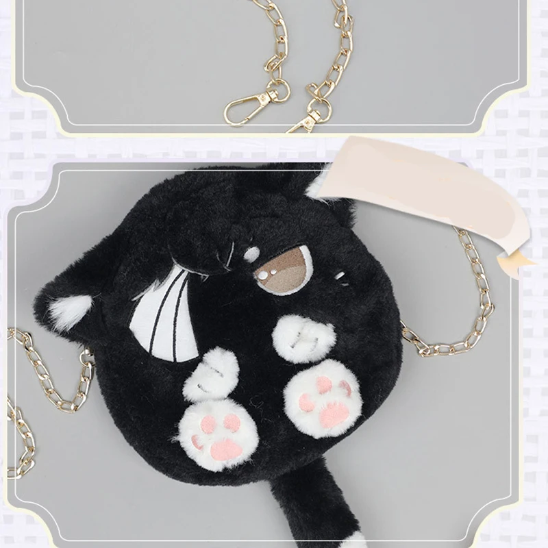 Japońskie anime Man Ho Wild Dog Bags Cosplay Dazai Osamu Cat Bags Shoulder Plush Bag Kawaii Fans Birthday Gifts Xmas Decor