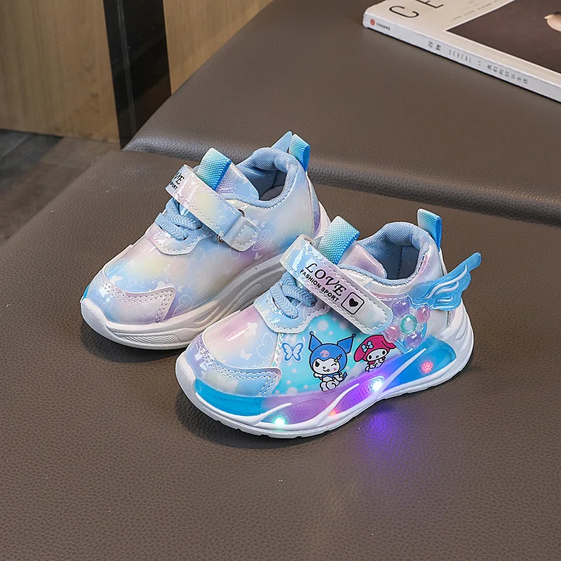 

Girls Leather Sports Shoes Children Casual Sneakers 2025 Spring New Cartoon Light Fashion Baby Leisure Soft Soles Walking Shoes