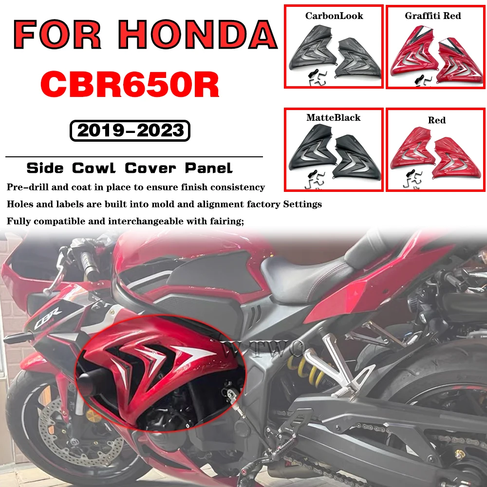 

For HONDA CBR650R 2019 2020 2021 2022 2023 Motorcycle Body Filling Injection Frame Shark type Spoilers Side Cowl Cover Panel