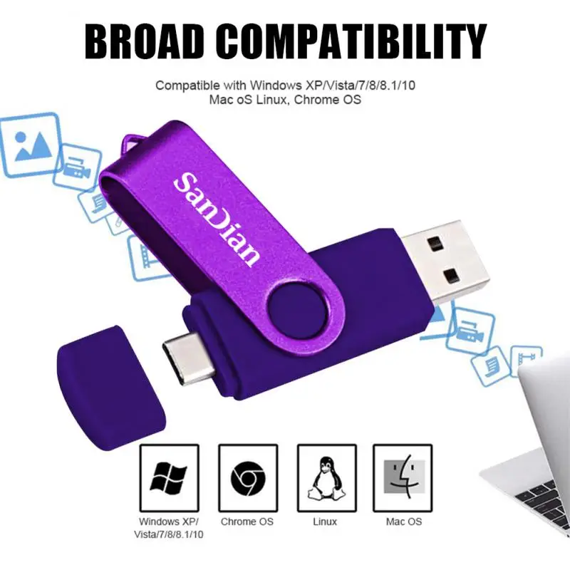 2TB 1TB USB Flash Drive 2 In 1 Type-C Pen Drive 1TB U Disk For Android OTG Pendrive Creative Business Gift Storage U Disk For PC