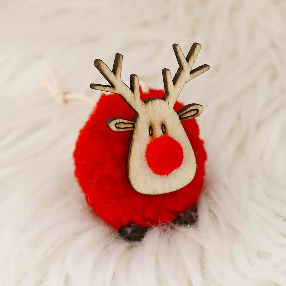 Creatieve Houten Elanden Kerstboomversieringen Vilt Herten Wolvilt Houten Hertenornamenten Mini Elanden Hangende Hanger Kerstmis