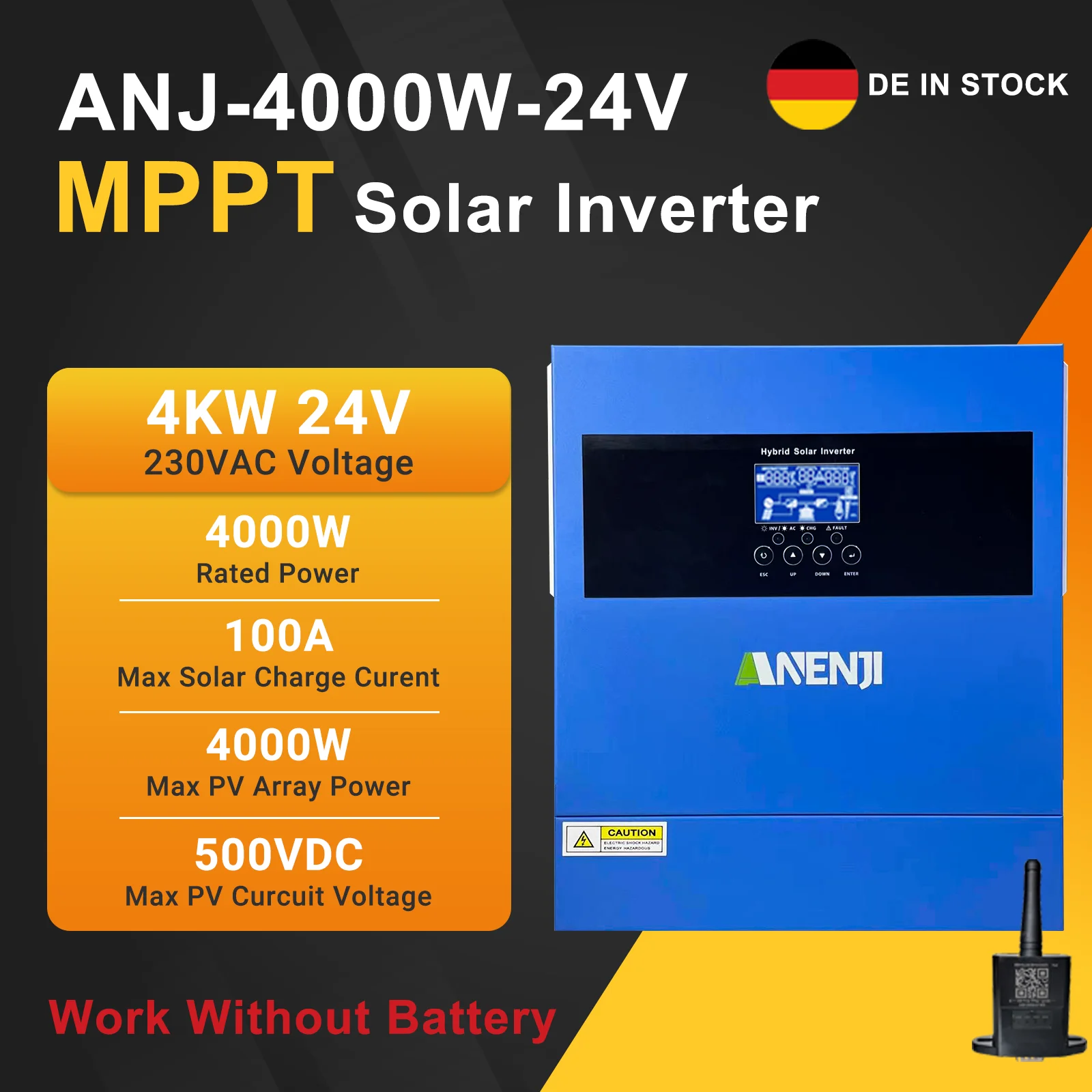 Inversor Solar híbrido de 6,2 kW, 4KW, 48V, 24V, MPPT, onda sinusoidal pura, Inversor de red de encendido/apagado, 230V, 120A, 100A incorporado, cargador Solar PV 500V