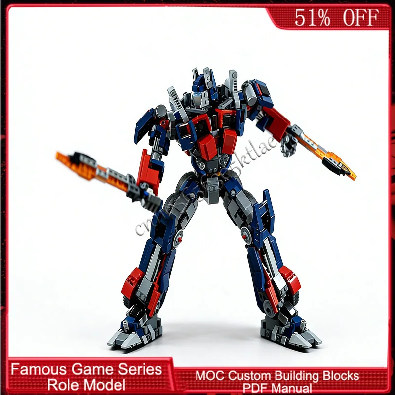 

1243 деталей, популярная серия игровых персонажей, Механический лидер, альтернативный MOC, модульный конструктор, простая сборка, игрушка-конструктор, подарок на день рождения